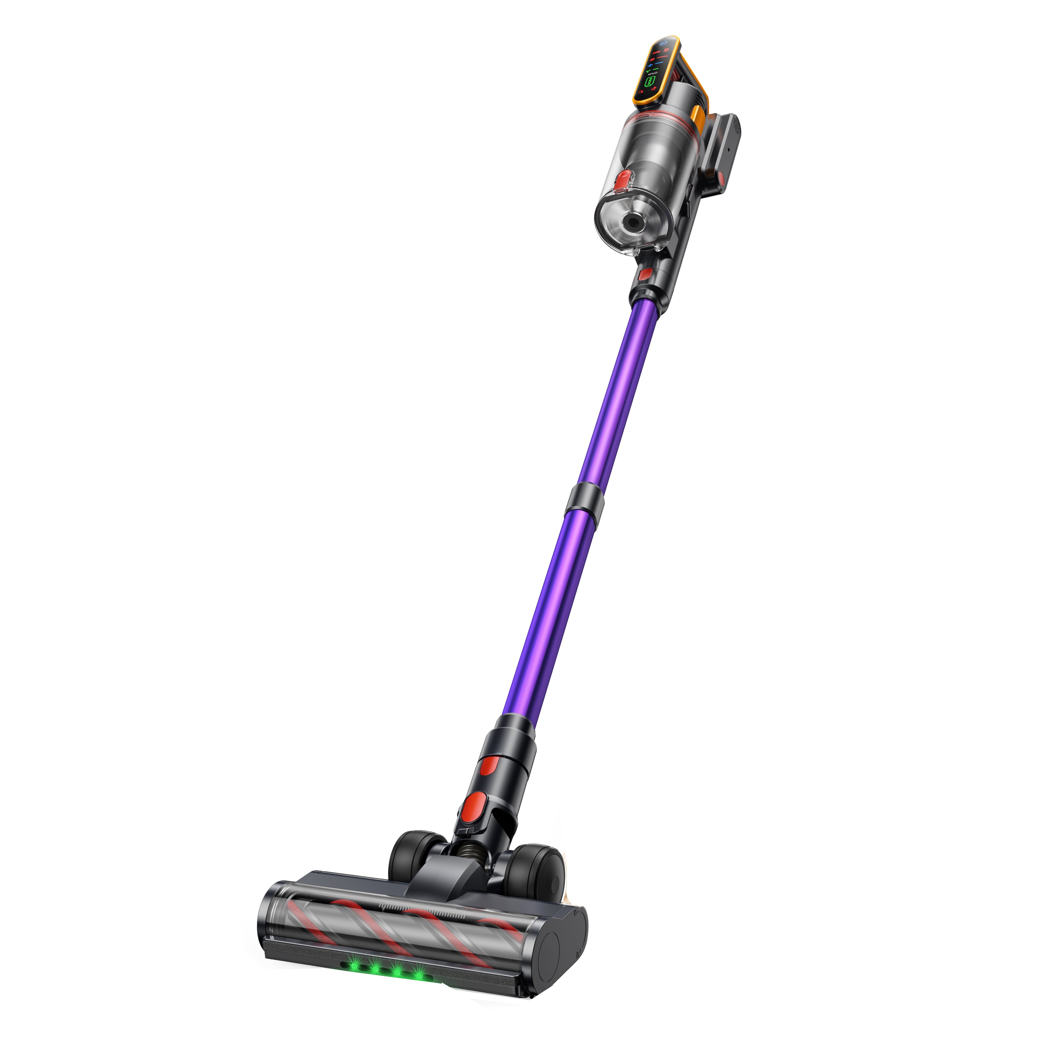Fieety Cordless Vacuum Cleaner, 600W 50kpa 65Mins Pet Cordless Vacuum with Touch Screen, Anti-tangle&AUTO Mode, 1M Hose, Wall-Charging, Fragrance, handheld vacuum Ideal for Pets Hair/Carpet/Floor
