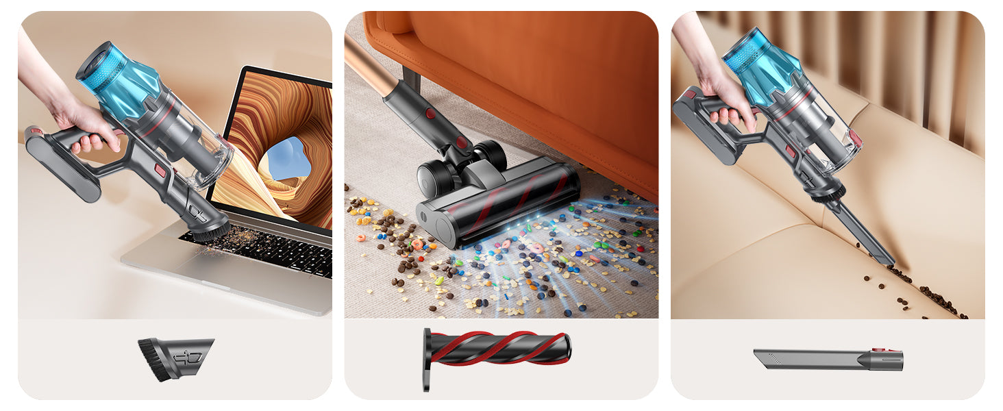 Fieety V7 コードレス掃除機 550Ｗ40kpa 強力吸引 PSE認証済 Amazon.com - Cordless Vacuum Cleaner 550W/45Kpa, Stick